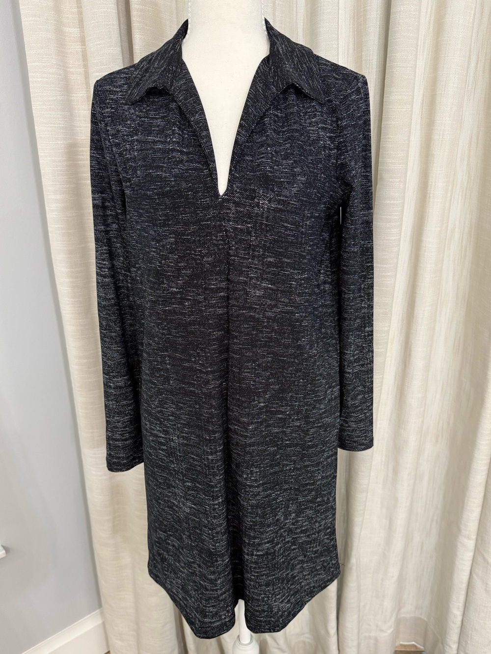 Sporty Black Long Sleeve Dress